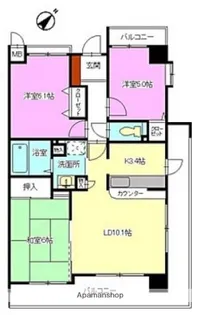 ハウスバーンフリート舟入南【3階】の間取り