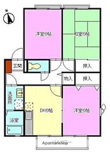 ヴィラ・ハナミズキA・B棟【A101号室】の間取り