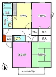 ヴィラ・ハナミズキA・B棟【B102号室】の間取り