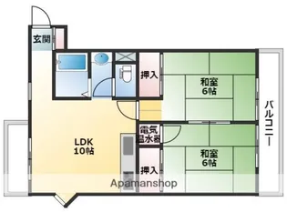 ライオンズマンション広島【1階】の間取り