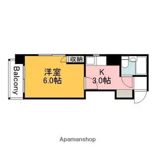 WING舟入【304号室】の間取り
