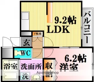 バロンズコート【1階】の間取り