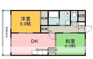 パレ広瀬【3階】の間取り
