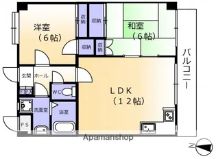 楽々園ハイツ【3階】の間取り