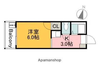 ロイヤルシティ隅の浜【201号室】の間取り