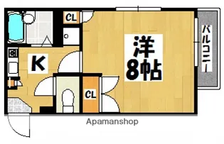 己斐上タウンA【4階】の間取り