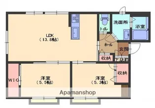 サンシャイン城内A【1階】の間取り