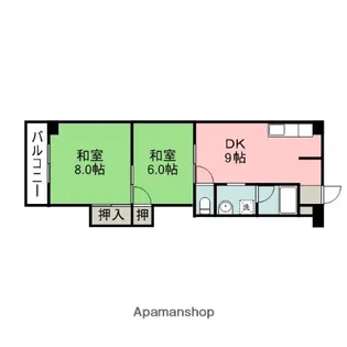 みのうコーポ【4階】の間取り