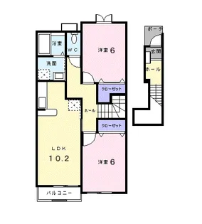 オリゾンテ宮浜Ⅲ【2階】の間取り