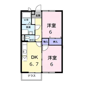 ソレアードT【1階】の間取り