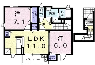サントリア K・Ⅰ番館【2階】の間取り