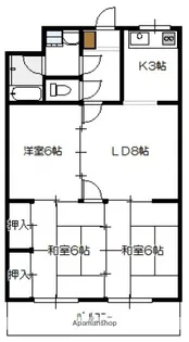 スカイマンション【2階】の間取り