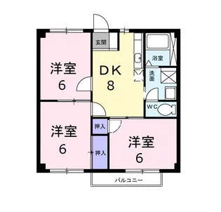 ニューシティ猿田A【1階】の間取り