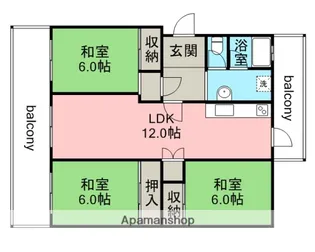 井口鈴が台アパート【1階】の間取り