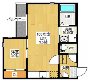 GRANDTICプラセジュール【103号室号室】の間取り