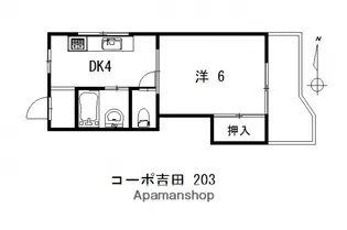 コーポ吉田【203号室】の間取り