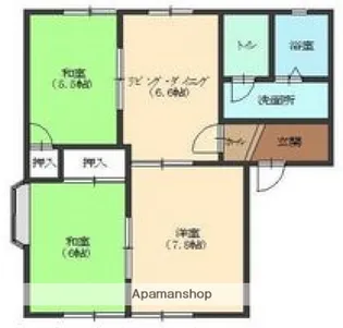 フローラル梅原B【201号室】の間取り