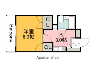 コアビル【302号室】の間取り