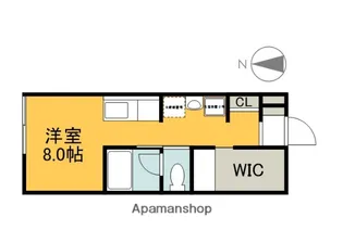 フェリシア地御前【208号室】の間取り