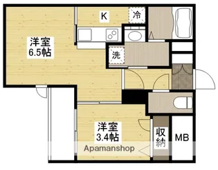 月光南観音弐番館【2階】の間取り