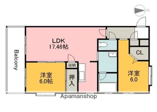 グリュック大野浦【3階】の間取り