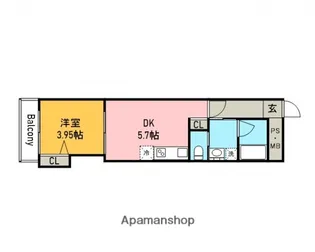 LE DOME阿品【303号室】の間取り