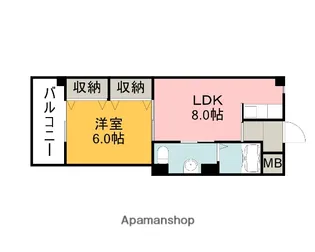 リビオーヌ五日市中央【5階】の間取り