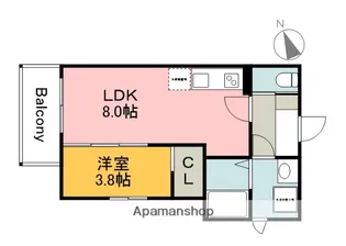 レジデンシャル廿日市駅前【3階】の間取り