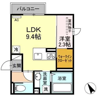 DーROOM舟入南【1階】の間取り