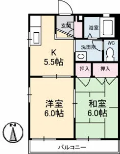 リーベン井口【202号室】の間取り