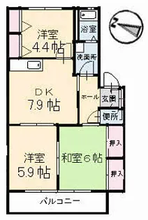 クレール五日市駅前 B棟【2階】の間取り