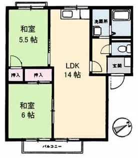 フローラル阿品【2階】の間取り