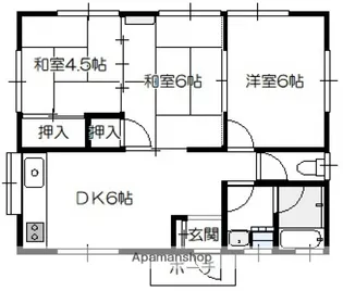 広島県広島市佐伯区吉見園【テラスハウス】の間取り