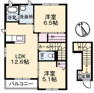 VESTA 壱番館【2階】の間取り