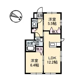ヴィラ メリディアン B【1階】の間取り