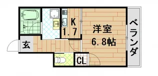 ユニクオーレ五日市Ⅱ【101号室号室】の間取り