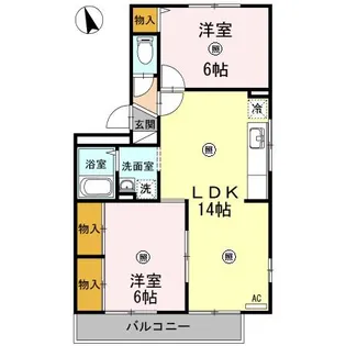 クレージュ中村【3階】の間取り