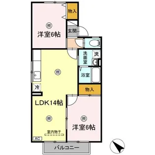 ディアコート八幡【2階】の間取り