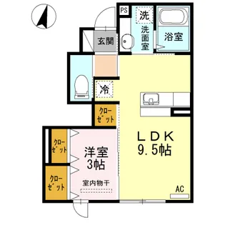 アップヒルズ【1階】の間取り