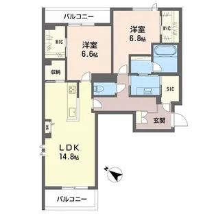 プランドール【2階】の間取り
