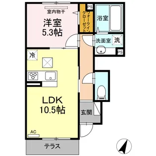 1LDKの間取り画像