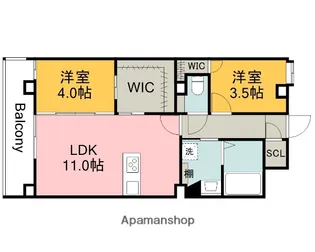 FLAX十日市【9階】の間取り