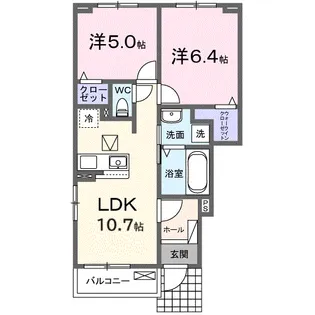 ブリックフォレスト【1階】の間取り