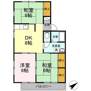セジュール大田 B棟【2階】の間取り