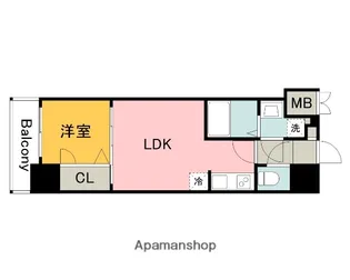 S-RESIDENCE観音公園aloria【6階】の間取り