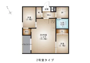 広島県広島市西区東観音町【アパート】の間取り