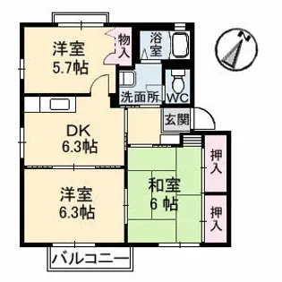 ソレイユ C棟【2階】の間取り