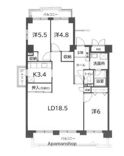 コープ野村祇園【6階】の間取り