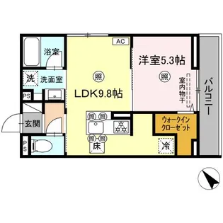 DーROOM庚午中【1階】の間取り