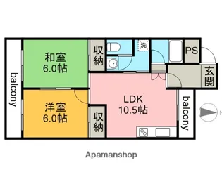 金谷コーポ【3階】の間取り